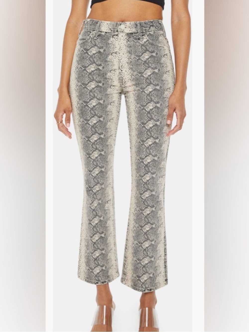 Mother The Hustler Flood Boa Babe Snakeskin Jeans
